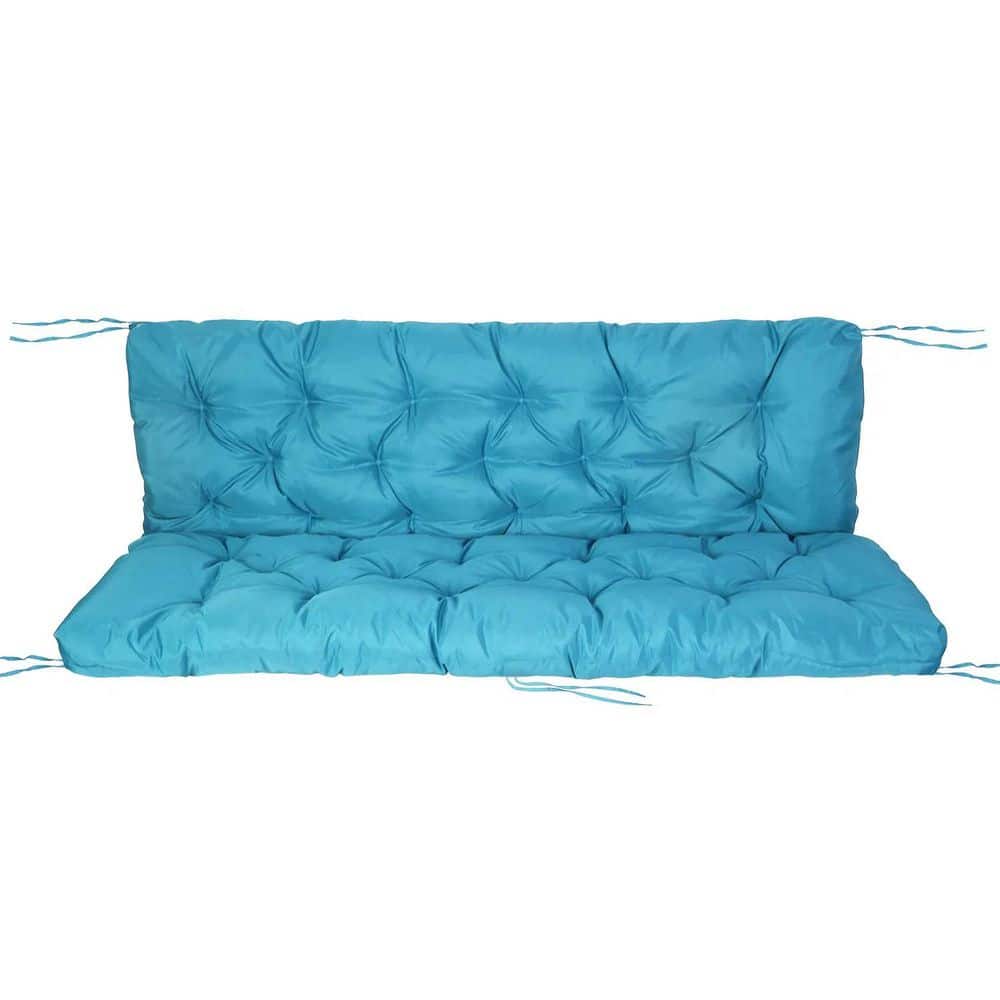 Blue Outdoor Bolster without Tassels 1-Pack Outdoor Throw Pillows