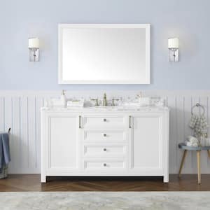 Sandon 46 in. W x 30 in. H Rectangular Framed Wall Mount Bathroom Vanity Mirror in White