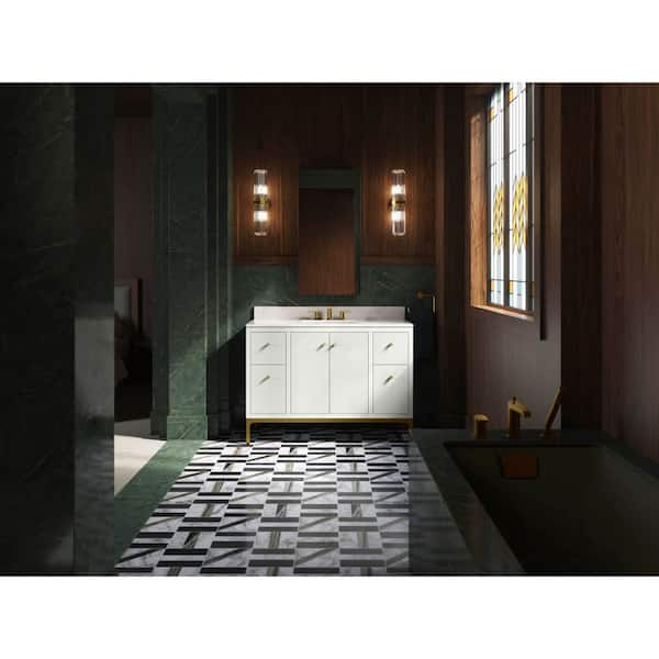Calpa 49 in. White Bath Vanity with Quartz Top