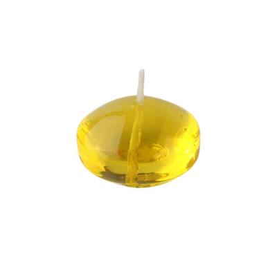 Zest Candle 1.75 in. Clear Yellow Gel Floating Candles (12-Box)