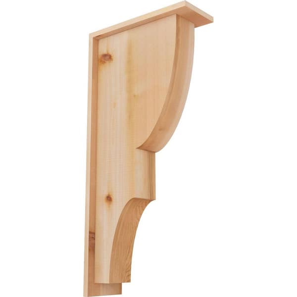 Ekena Millwork 5-1/2 in. x 14 in. x 30 in. Western Red Cedar Ridgewood Smooth Corbel with Backplate