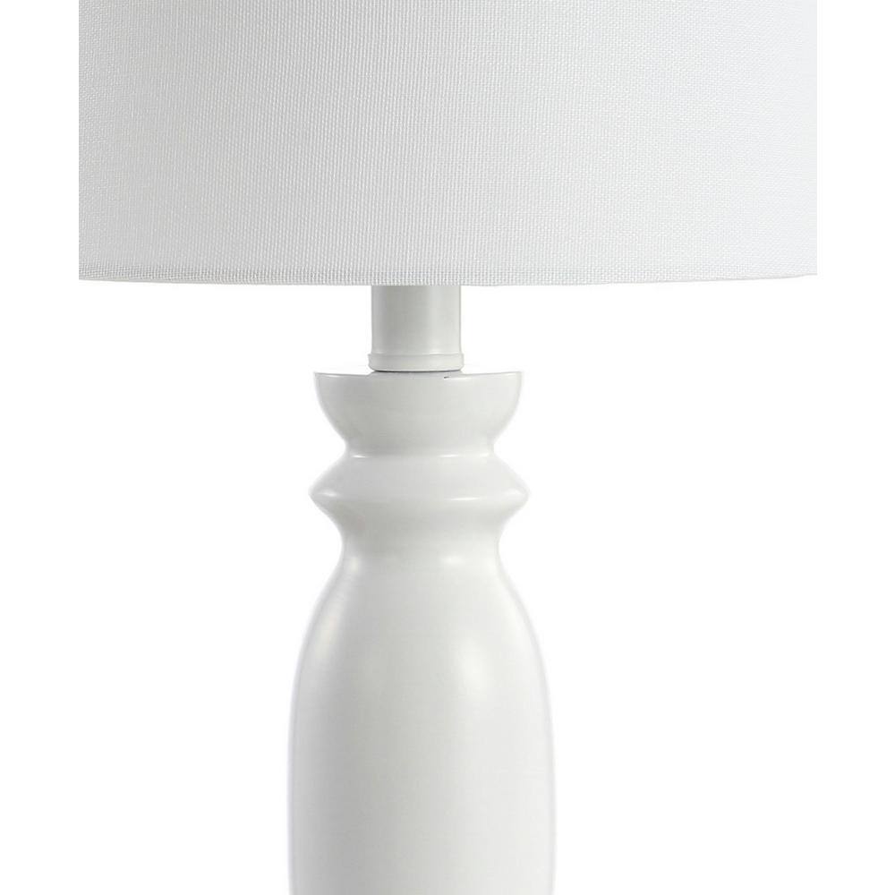 Kian White 24-Inch Traditional Table Lamp with Cotton Shade