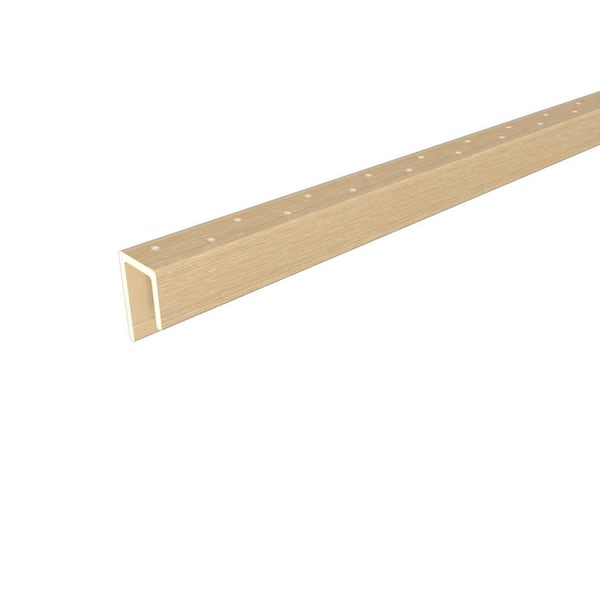 Alusions 1.63 in. x 1 in. x 8 ft. Japanese Cedar Composite Aluminum Perforated Starting Trim for 0.5 in. Board