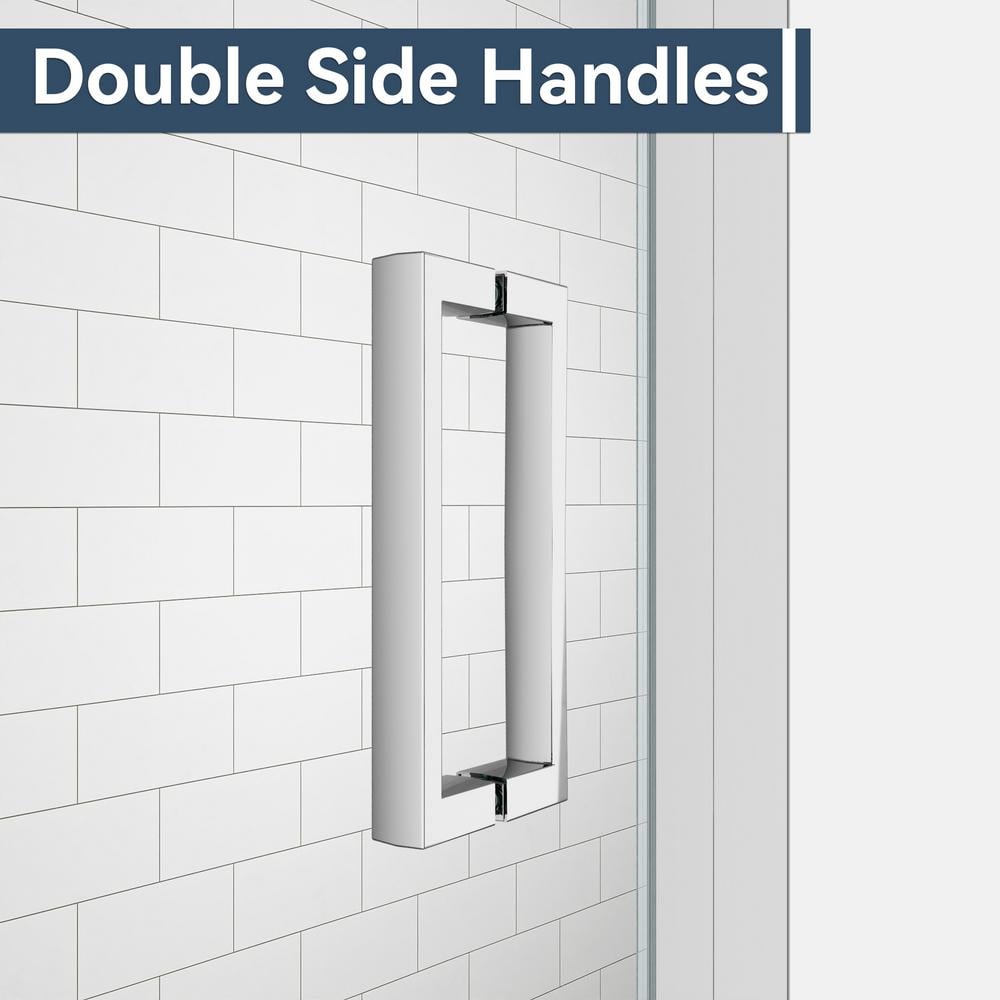 30" x 72" Chrome Framed Pivot Shower Door with Clear Glass