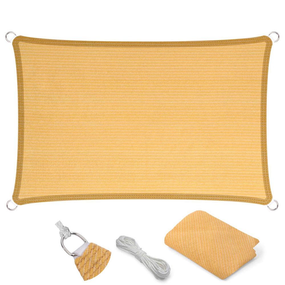 5 ft. x 7 ft. UV-Blocking Sun Shade Sail, Outdoor Canopy Fabric Cloth Awning for Pergola Patio Garden Backyard, Wheat price history on PriceWatchPro