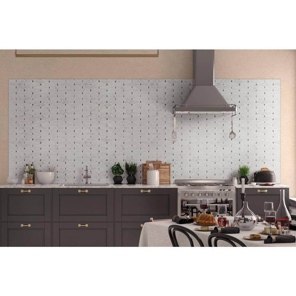 Azula Floret 12x12 Marble Mosaic Tile for Bathroom and Kitchen