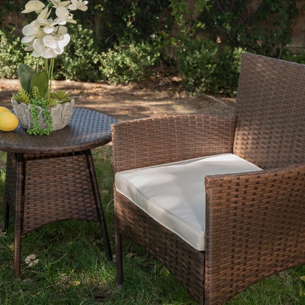 Barton 3 Piece Wicker Rattan Furniture Outdoor Bistro Patio Set