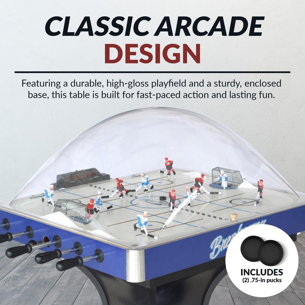 Breakaway 45" Blue Polycarbonate Dome Hockey Table with LED Scoring