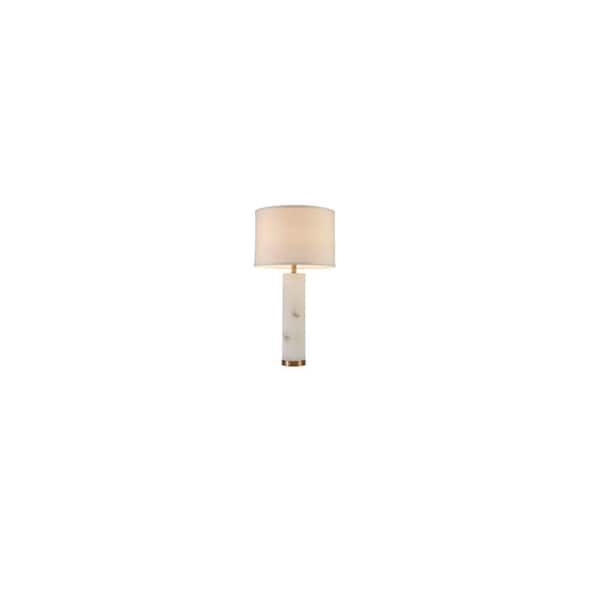 Yichuhaoxi Alabaster 30 in. in White Gold Integrated LED Table Lamp