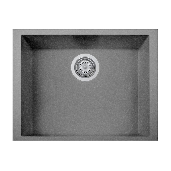 LaToscana One Series 23 in. Undermount Single Bowl Titanium Quartz Kitchen Sink