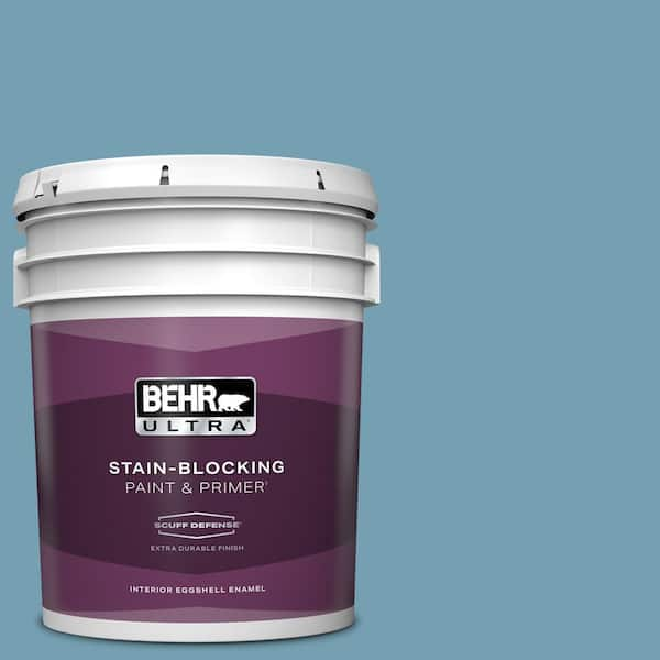 BEHR ULTRA 5 gal. #S480-4 Saga Blue Extra Durable Eggshell Enamel Interior Paint & Primer