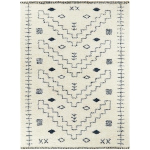 Dawa Southwestern Shag White 5 ft. x 7 ft. Area Rug