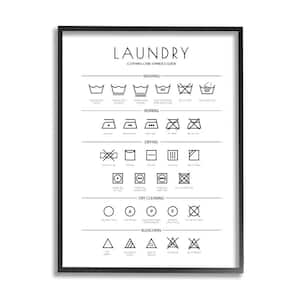 in. L aundry Cleaning Symbols Minimal Design" by Martina Pavlova Framed Typography Wall Art Print 11 in. x 14 in.
