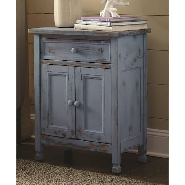 Alaterre Furniture Country Cottage Blue Antique Accent Cabinet