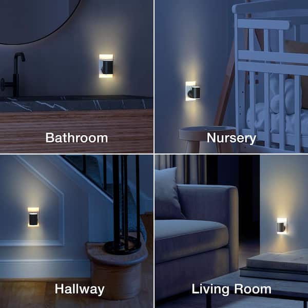 AURA LED Sconce Cylinder Night Light 2PK 30710HD - The Home Depot