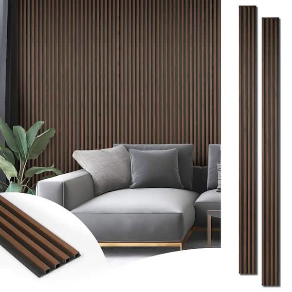 Art3dwallpanels 3/4 in. x 6 in. x 8 ft. Brown Interlocking PVC