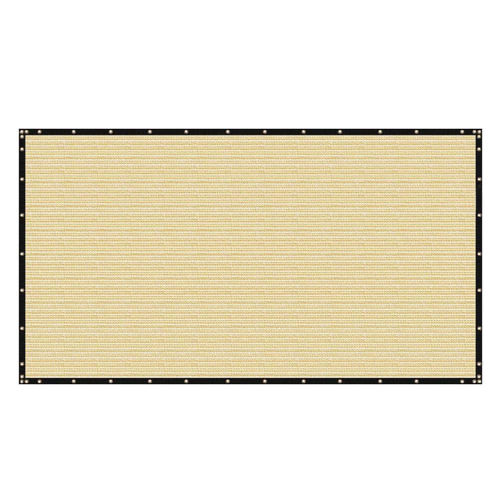 6 x 50 Sand-Color HDPE Privacy Screen Fence, Heavy Duty Fencing Mesh Shad
