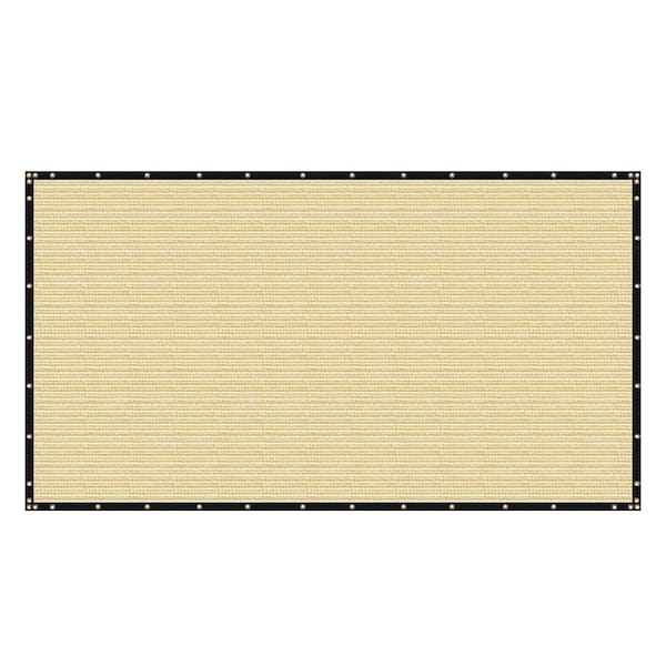 6' x 50' Sand-Color HDPE Privacy Screen Fence, Heavy Duty Fencing Mesh Shade Net Cover for Wall Garden Yard Backyard