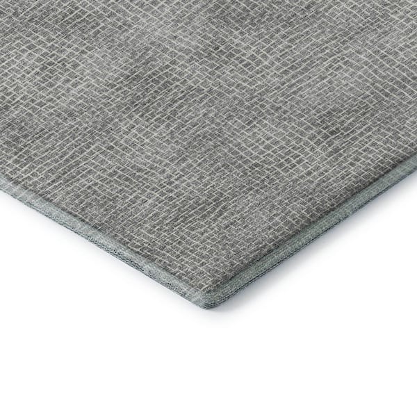 Mayfield Premium Machine Washable Abstract AMF1057 Gray 2 ft. 3 in. x 7 ft. 6 in. Runner Rug
