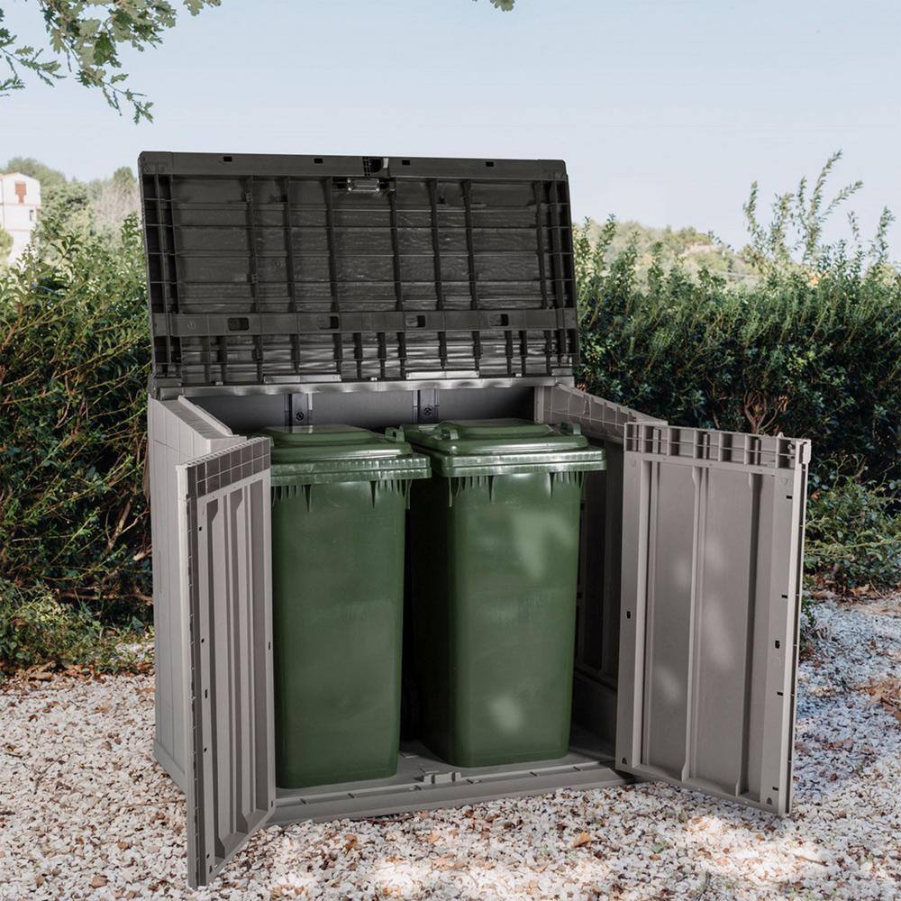 Gray All Weather Outdoor Storage Shed Cabinet