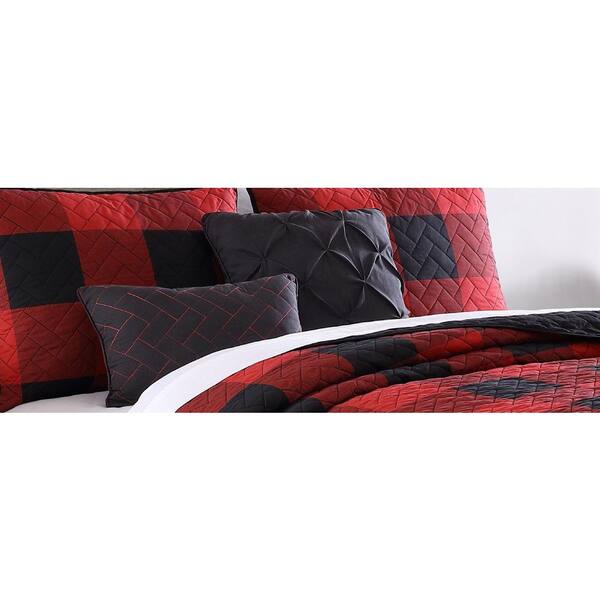 Buffalo Plaid 7 Piece Red And Black, Red Buffalo Check Twin Bedding