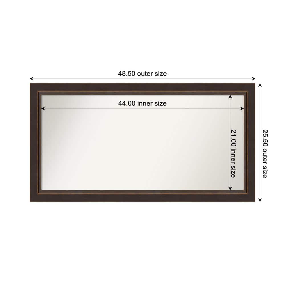 Lara Bronze 48.5 in. x 25.5 in. Custom Non-Beveled Wood FramedBathroom Vanity Wall Mirror price history on PriceWatchPro