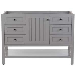 Lanceton 48 in. W x 22 in. D x 34 in. H Bath Vanity Cabinet without Top in Sterling Gray