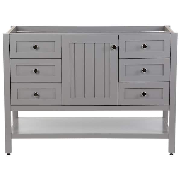 Home Decorators Collection Lanceton 48 in. W x 22 in. D x 34 in. H Bath Vanity Cabinet without Top in Sterling Gray