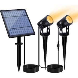 Led Solar Spotlights 2W Solar Powered Landscape Lights-2pack, Warm White