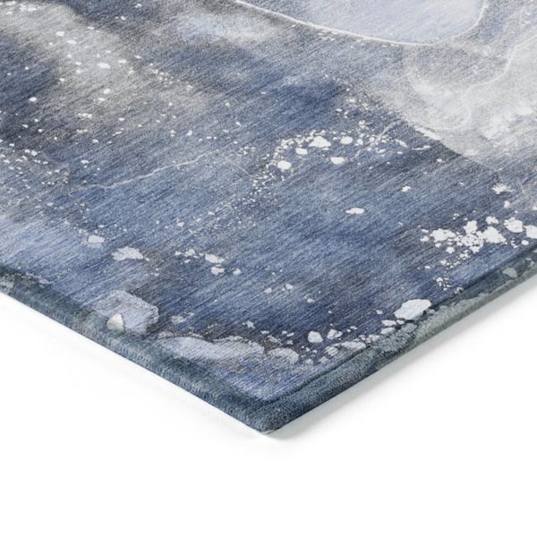 Chantille ACN518 Navy 2 ft. 3 in. x 7 ft. 6 in. Machine Washable Indoor/Outdoor Geometric Runner Rug