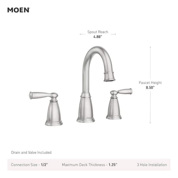 MOEN Banbury 8 in. Widespread Double Handle High-Arc Bathroom