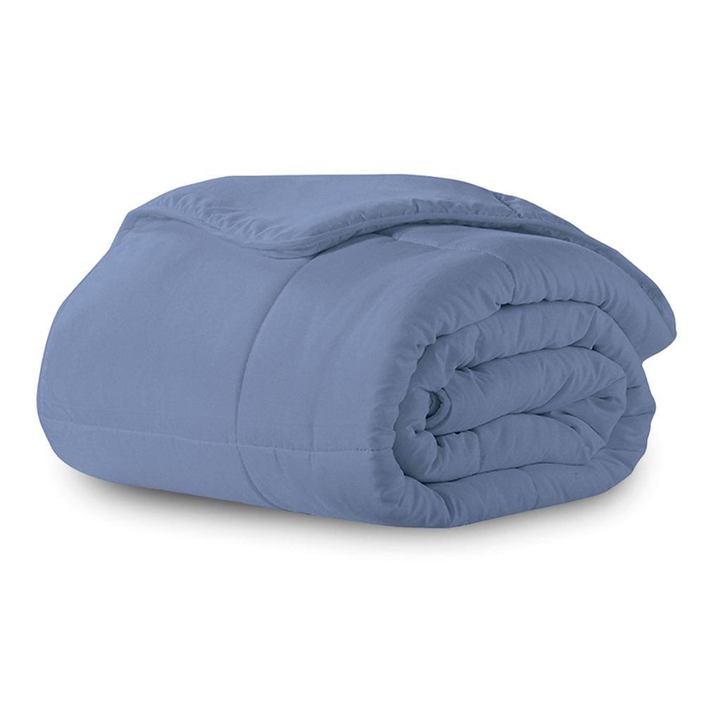 Twin Slate Blue Microfiber Down-Alternative Comforter