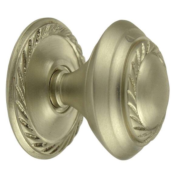 Copper Mountain Hardware Georgian Roped 1-1/4 in. Brushed Nickel Round Cabinet Knob