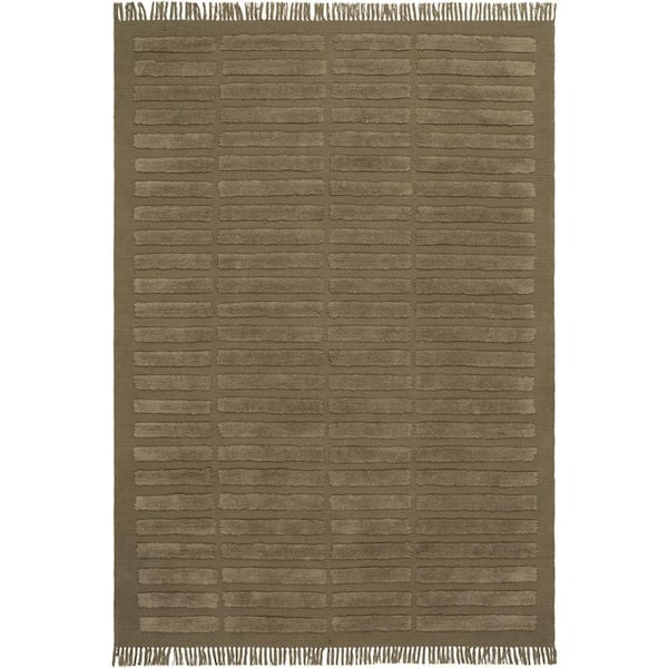 Zavira Solid Mid-Century Modern Area Olive 9 ft. x 12 ft. Indoor Area Rug