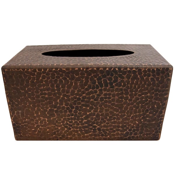 Hammered Solid Copper Tissue Box Holder Square Cube Facial Tissue Box Cover