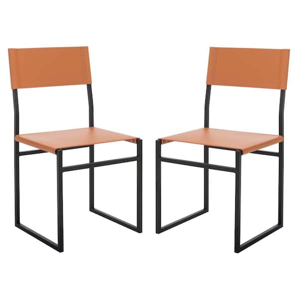 Layne Cognac/Black 18 in. Iron Dining Chair (Set of 2)