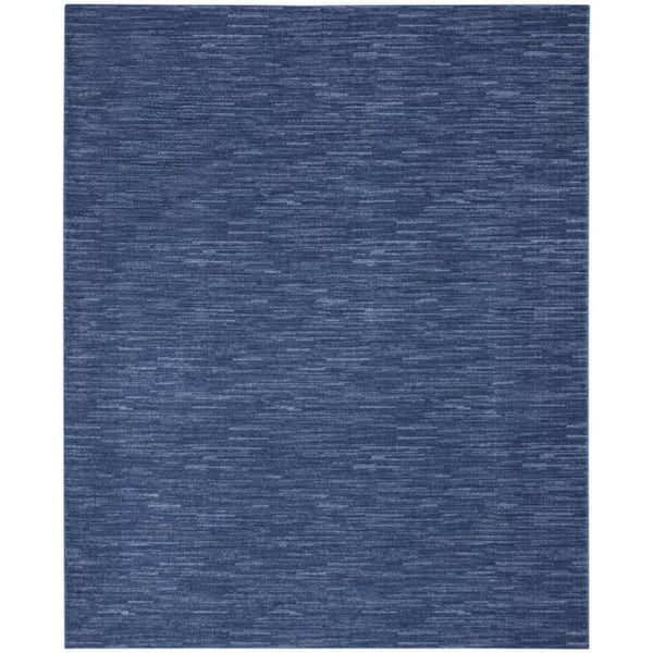 Blue 8 ft. x 10 ft. Woven Polypropylene Indoor/Outdoor Area Rug