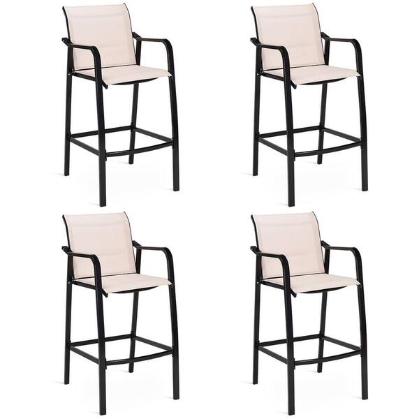 Costway Steel Frame Counter Height, Outdoor Patio Counter Height Bar Stools