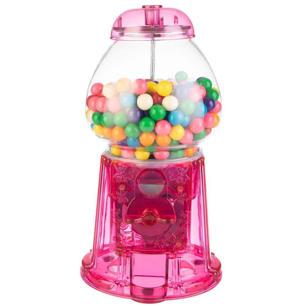 GREAT NORTHERN 11-Inch Translucent Gumball Machine - Coin-Operated Candy  Dispenser Vending Machine and Piggy Bank - Pink 83-DT6167 - The Home Depot