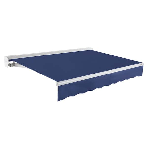 AWNTECH 18 ft. Destin Manual Retractable Awning with Hood (120 in. Projection) Navy