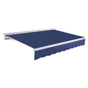 14 ft. Destin Right Motorized Retractable Awning with Hood (120 in. Projection) in Navy