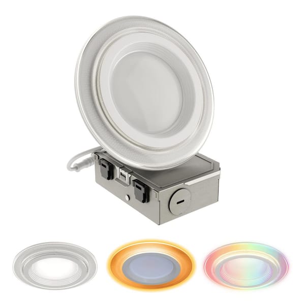HALO RL Dual Zone 4 in. Smart Wi-Fi Canless Integrated LED Recessed Downlight Connected by WiZ Pro