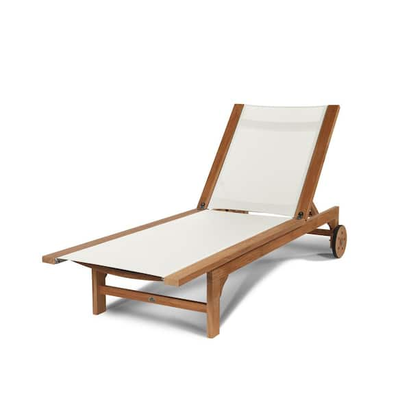 teak chaise lounge with wheels