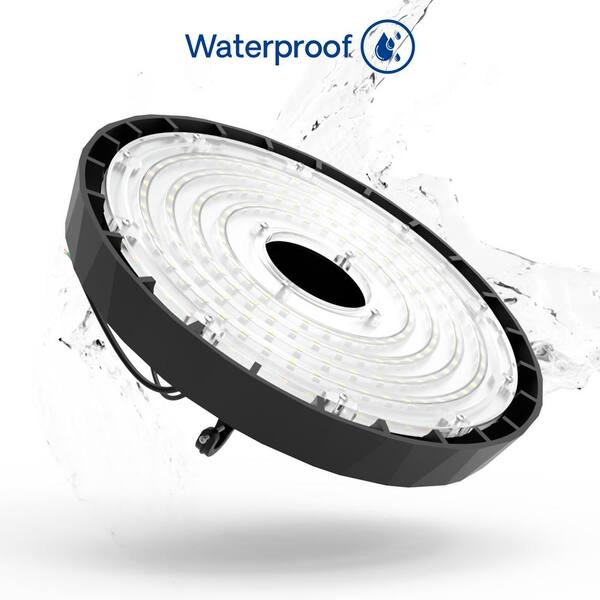 InfiBrite 12.8 in. 5000K Daylight 38,400 Lumens 240-Watt Integrated LED Dimmable Wet Rated Black High Bay Light 100-277 Volt
