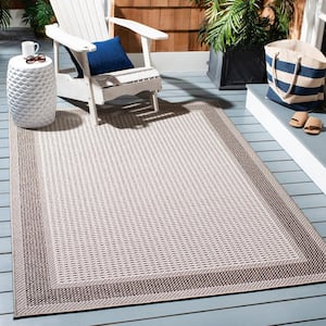 Lakeside Beige/Brown Doormat 3 ft. x 5 ft. Geometric Border Indoor/Outdoor Area Rug