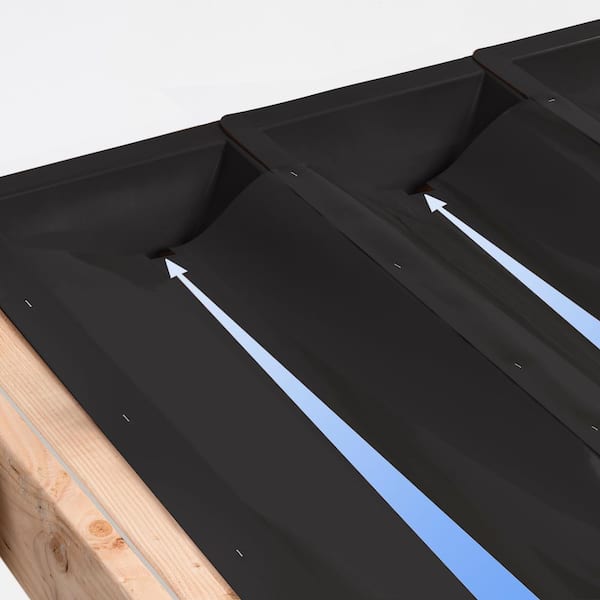 Trex RainEscape Trex 12 ft. RainEscape Plastic Trough Black Deck Drainage System
