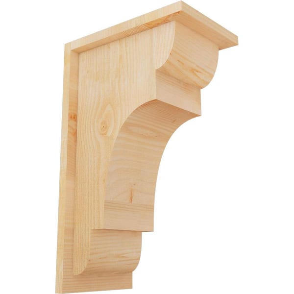 Ekena Millwork 8 in. x 12 in. x 20 in. New Brighton Rough Sawn Douglas Fir Corbel with Backplate