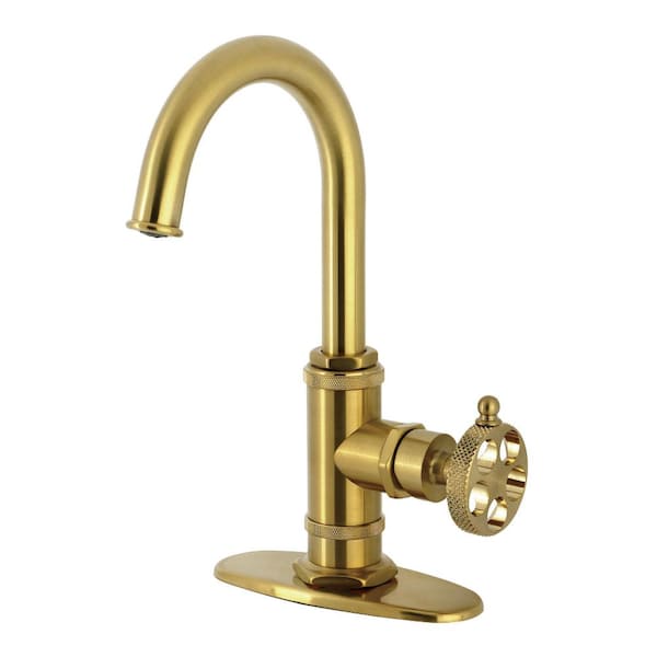 Webb 1-Handle Bar Faucet Deckplate Included in Brushed Brass