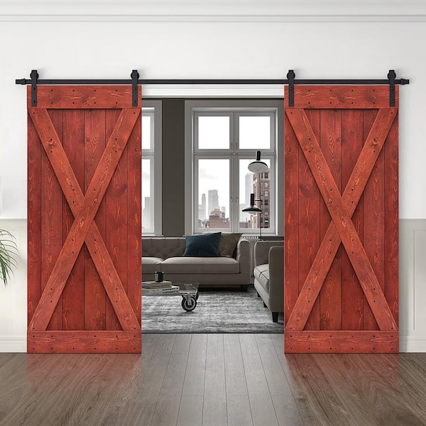 CALHOME X Series 76 in. x 84 in. Pre-Assembled Cherry Red