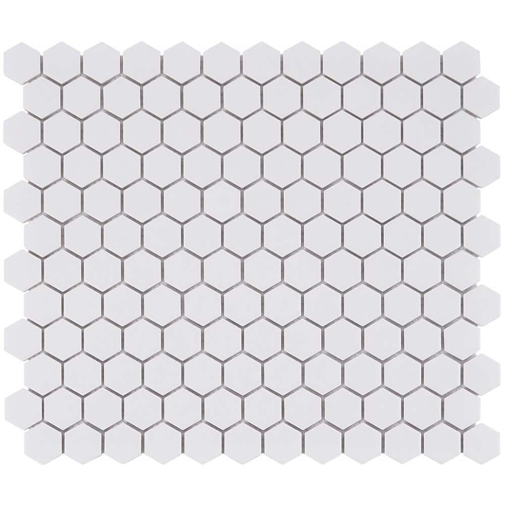 Slim White 4 in. x 0.24 in. Matte Porcelain Floor and Wall Mosaic Tile Sample price history on PriceWatchPro